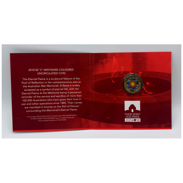 2018 $2 Eternal Flame ‘C’ Mintmark Coin