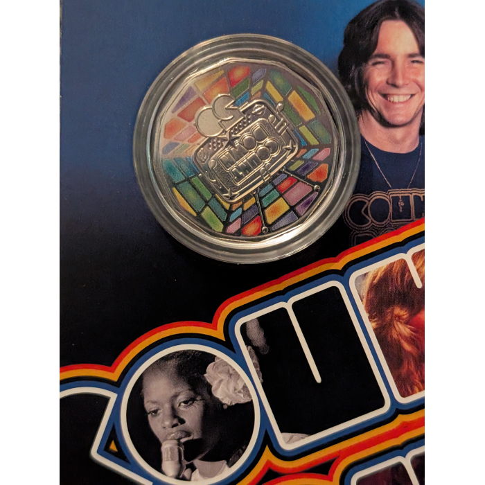 2024 50c 50th Anniversary Of Countdown Coloured Unc Coin In Card