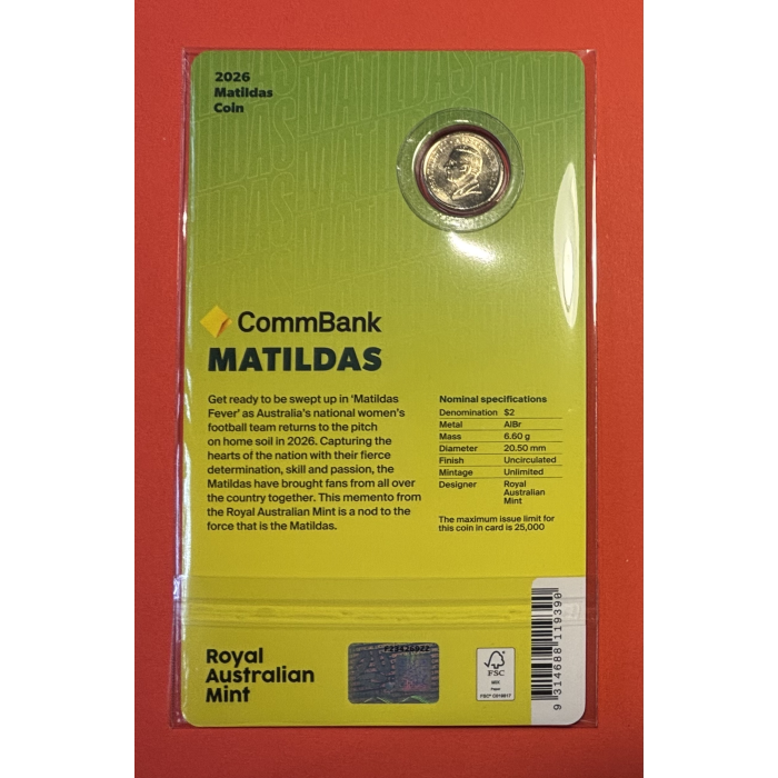 2026 Matilda’s $2 coloured Uncirculated Coin 