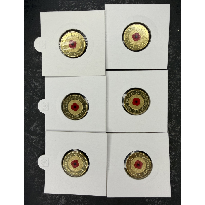 2012 $2 Red Poppy Remembrance Coin (UNC in Holder)