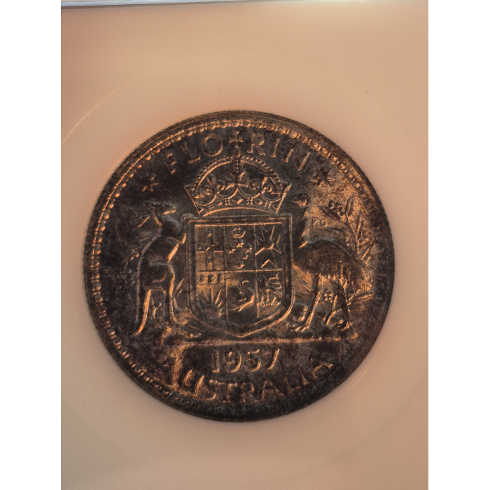 MS64 1957 FLORIN 