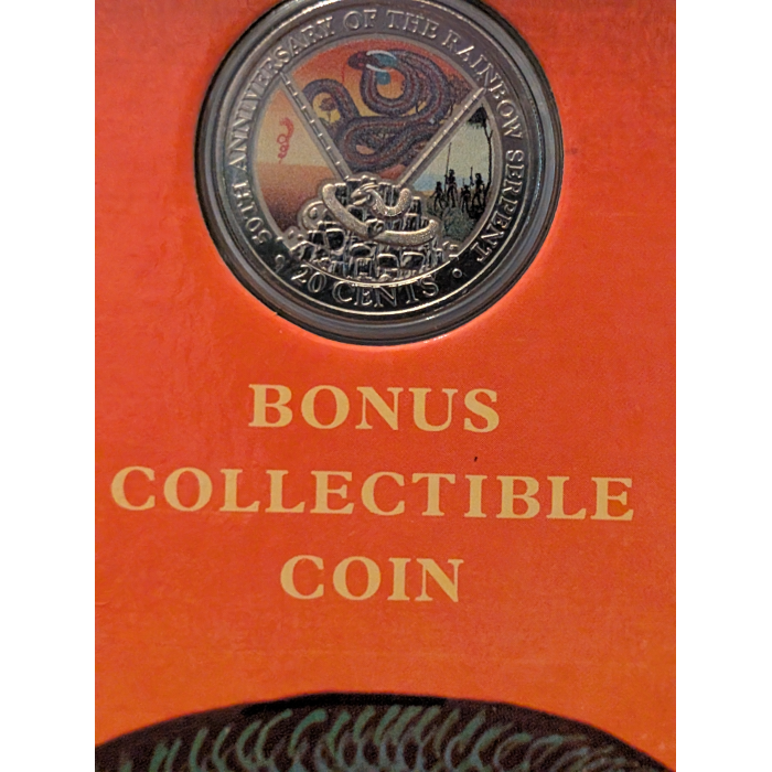 2025 50TH ANNIVERSARY THE RAINBOW SERPENT BOOK & BONUS COLOURED SILVER 20C COIN