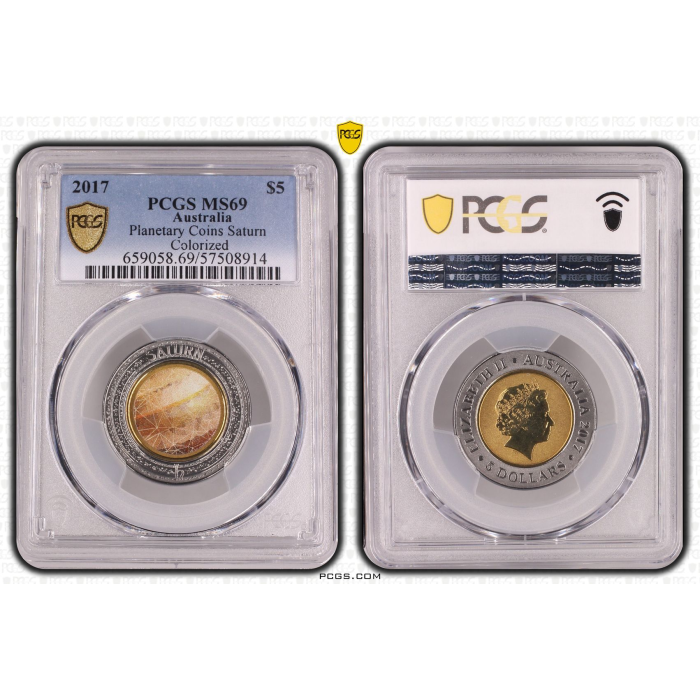 2017  $5  PLANETARY COINS SATURN   PCGS MS69