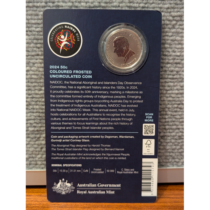 Australia NAIDOC 50th Anniversary 2024 50c Colour Carded As Issue By RAM