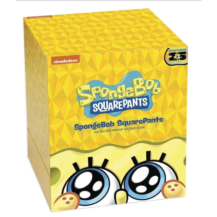 2024 $2 SpongeBob 2oz Silver Proof Gilded Pineapple Home Coin