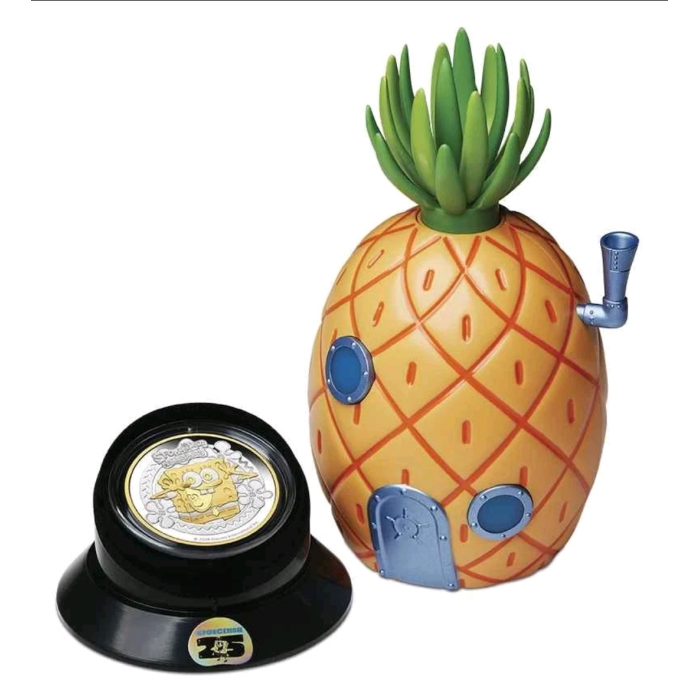 2024 $2 SpongeBob 2oz Silver Proof Gilded Pineapple Home Coin