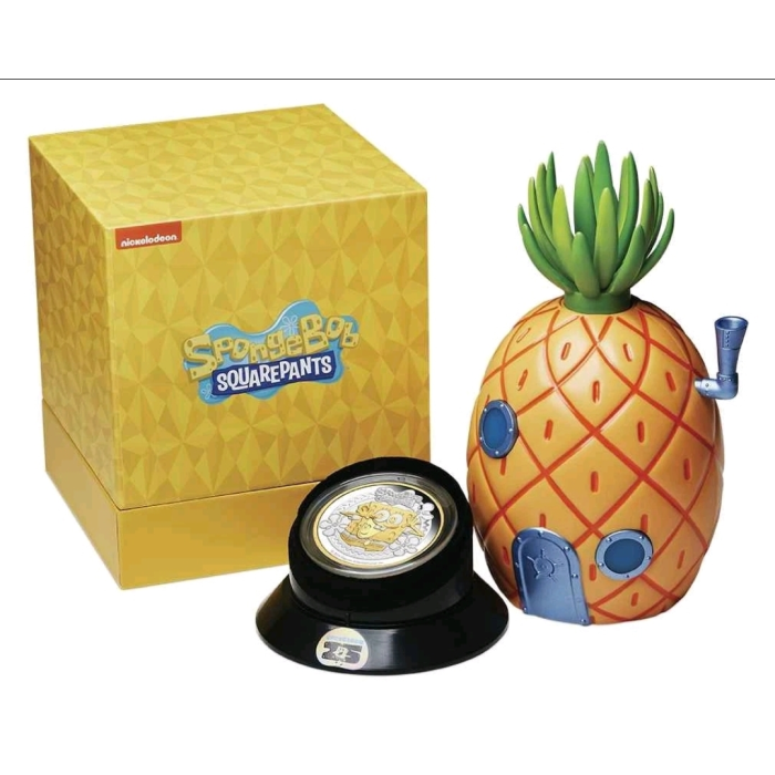 2024 $2 SpongeBob 2oz Silver Proof Gilded Pineapple Home Coin