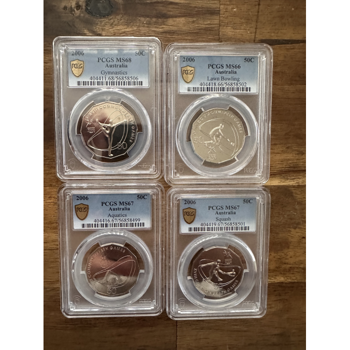 **PRICED REDUCED ** PCGS  - 50C - 2008 - Commonwealth  Games Set (18 SLABS) 