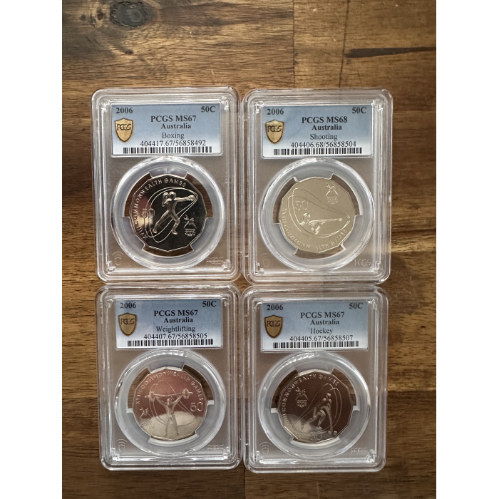 **PRICED REDUCED ** PCGS  - 50C - 2008 - Commonwealth  Games Set (18 SLABS) 