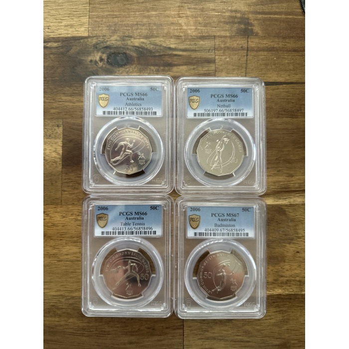 **PRICED REDUCED ** PCGS  - 50C - 2008 - Commonwealth  Games Set (18 SLABS) 