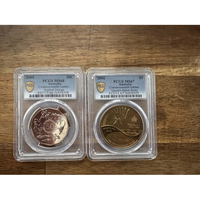 **PRICED REDUCED ** PCGS  - 50C - 2008 - Commonwealth  Games Set (18 SLABS) 