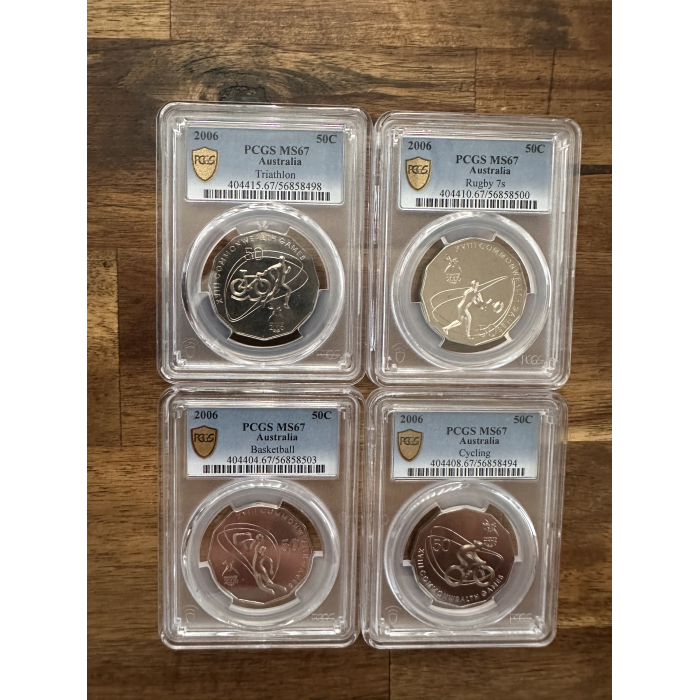 **PRICED REDUCED ** PCGS  - 50C - 2008 - Commonwealth  Games Set (18 SLABS) 