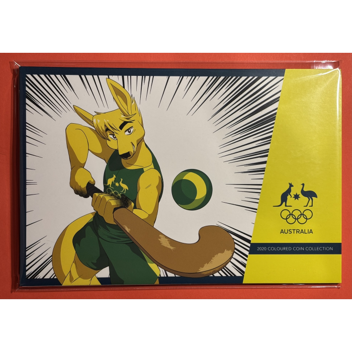 2020 Tokyo Olympics Hockey Roo Cover - Folder with 5 x UNC $2 Coins