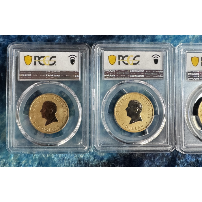 2024 $1 Kalkadoon + 2025 $1 Green Emu  $1 Black Cockatoo $1 Blue River ALL MS69