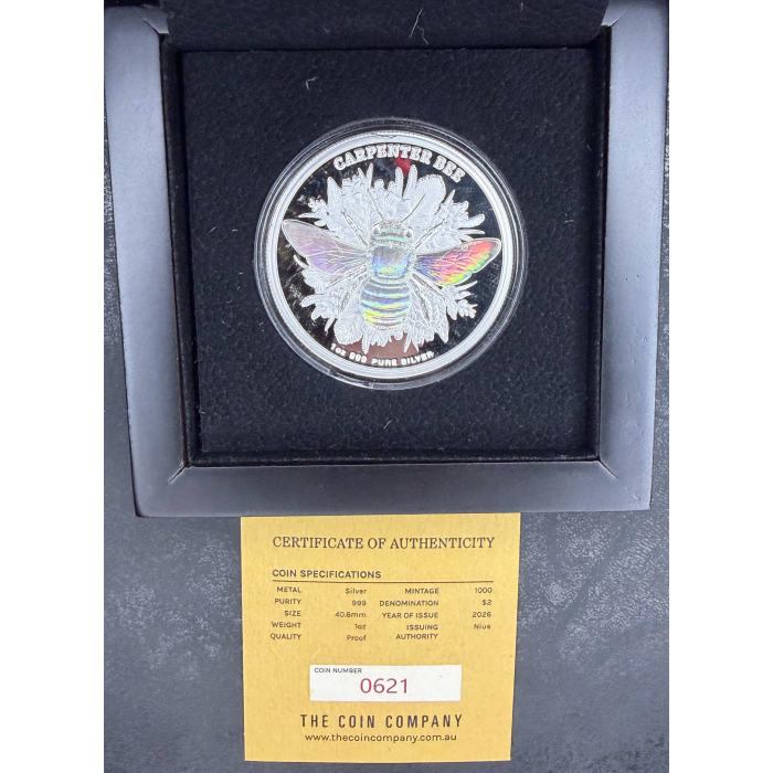 1oz Silver Carpenter Bee Coin – .999 Pure Silver