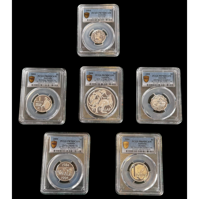 2004 $1 Masterpieces in Silver complete set of 6 high graded Coins PCGS Stunning