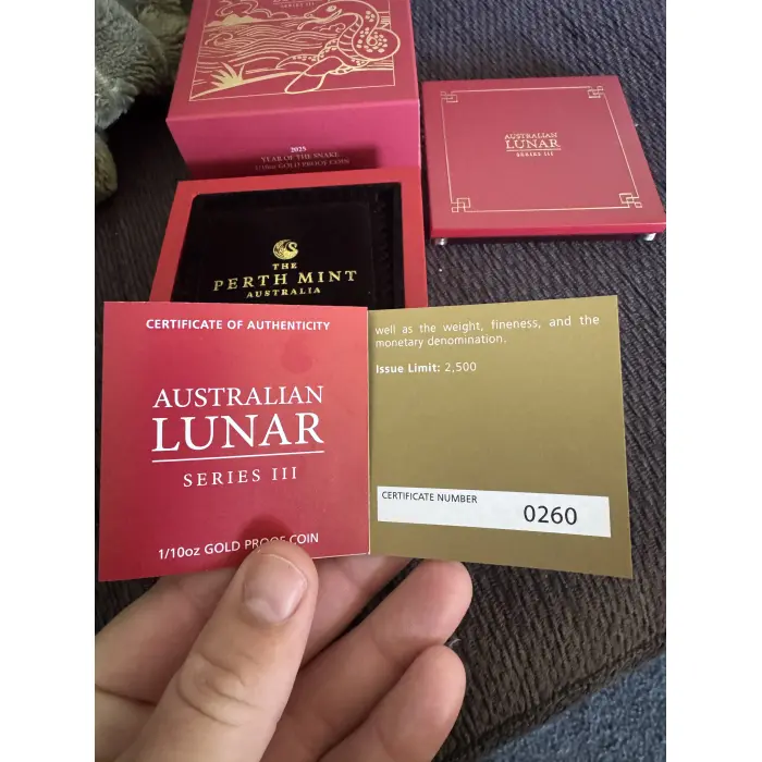 2025 Year of the Snake 1/10oz Gold Proof Coin