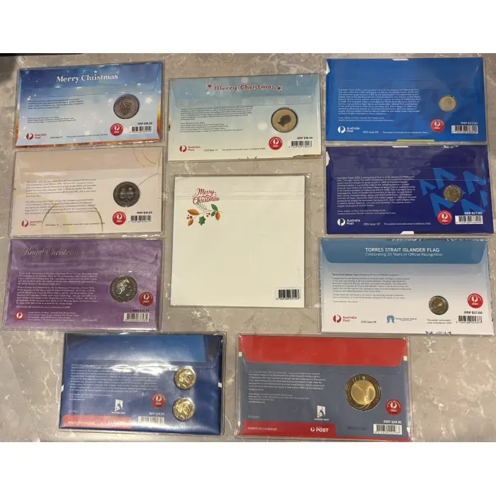 BUNDLE of 10 Australia Post PNCs - Tennis, Torres Strait, Xmas - 50c, $1, $2, $5