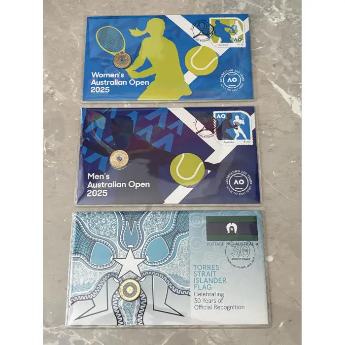 BUNDLE of 10 Australia Post PNCs - Tennis, Torres Strait, Xmas - 50c, $1, $2, $5