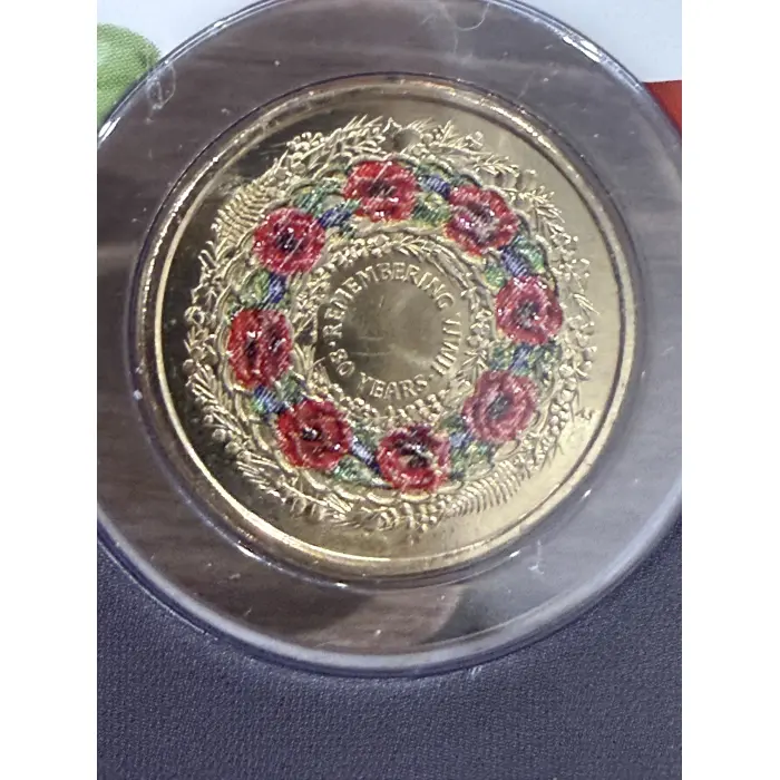 AUSTRALIA WWII 80TH ANNIVERSARY POPPY WREATH 2025 $2 COLOUR UNCIRCULATED IN CARD