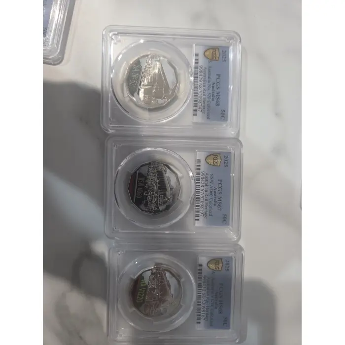 2025 Steam Giants – Australian Rail Heritage 50c Coloured  Set Grade