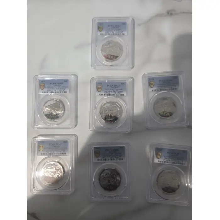 2025 Steam Giants – Australian Rail Heritage 50c Coloured  Set Grade