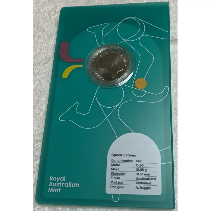 Celebrate 2026 50c coloured uncirculated coin in plastic card