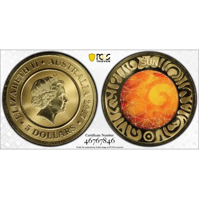 2017 Australian $5 MS69 Planetary Coins Sun PCGS