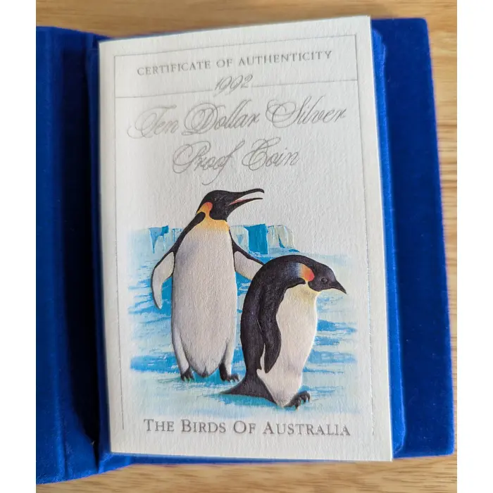 $10 Silver Proof Birds Of Australia Emperor Penguin RAM Coin