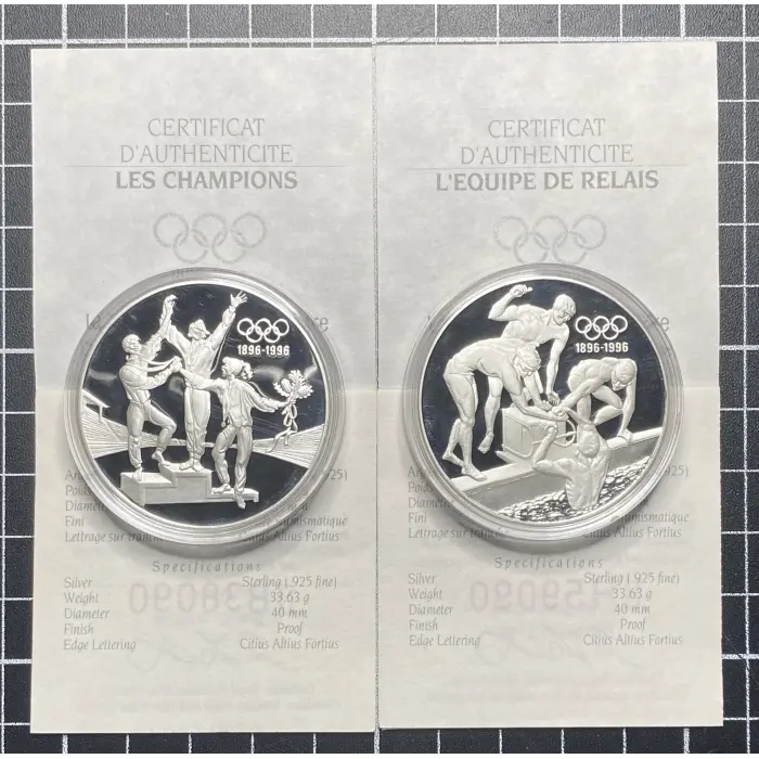 Sterling Silver 1993 Olympics Set - 2 x $20 Coins