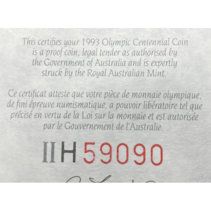 Sterling Silver 1993 Olympics Set - 2 x $20 Coins