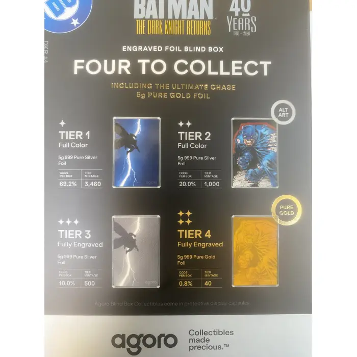 Agoro Batman the Dark Knight Returns - Engraved Silver Foil