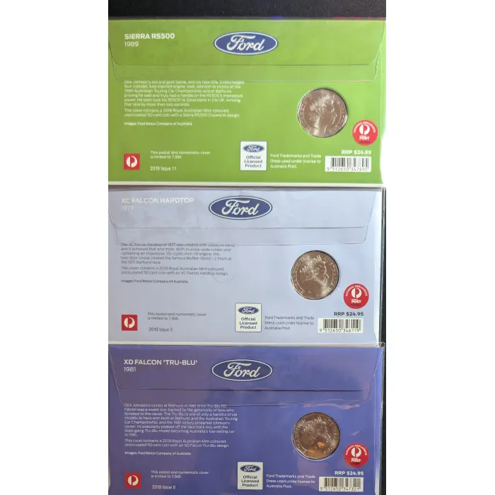 x3 2019 Ford Motorsport Legends series of Postal Numismatic Covers (PNCs)