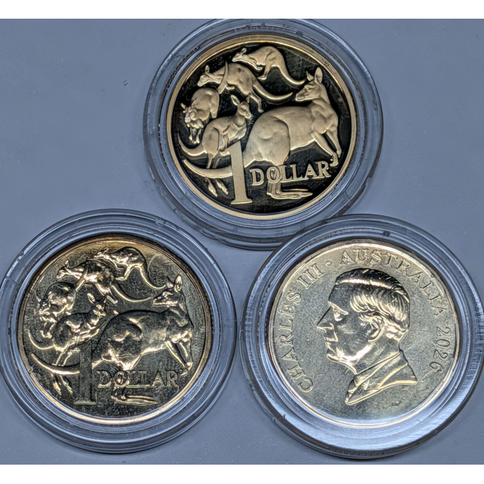 2016 and 2026 $1 Changeovers - 3 Coin (Proof and  Counterstamp) Bundle