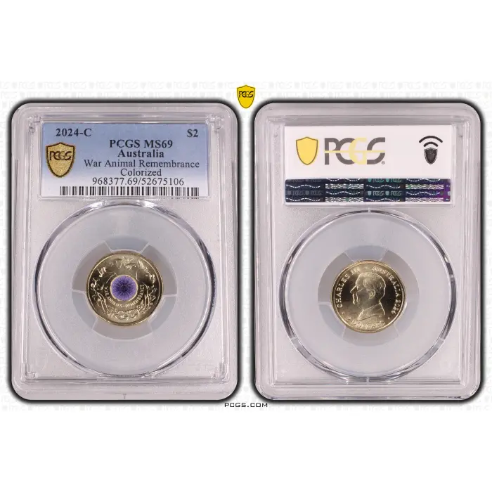 MS69 2024-C $2 WAR ANIMAL REMEMBRANCE COLORIZED