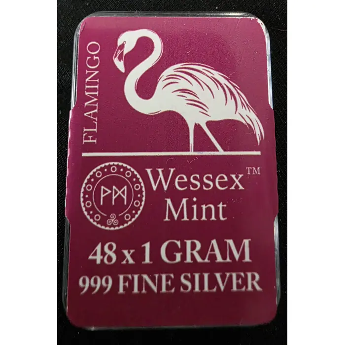 FLAMINGO: 48 x 1 Gram Wessex Mint 999 Fine Silver Bars