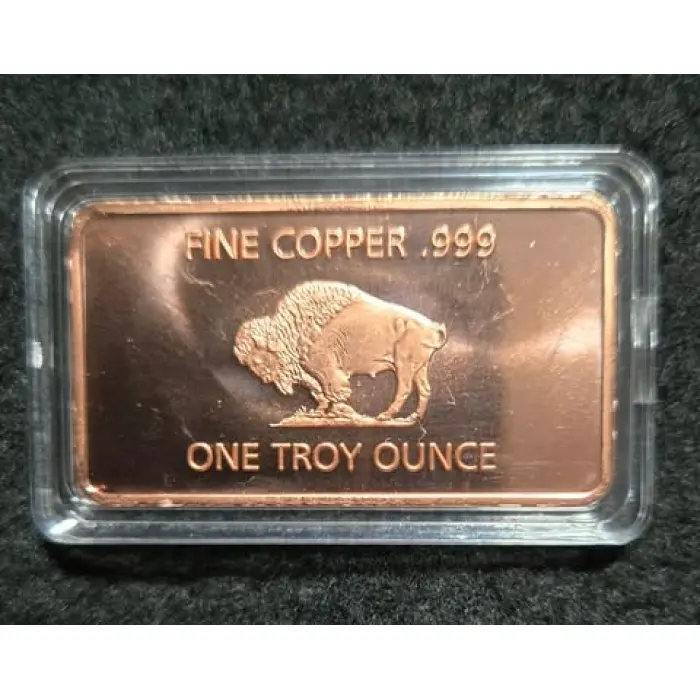 Copper bullion - 1 troy oz fine .999 copper bar