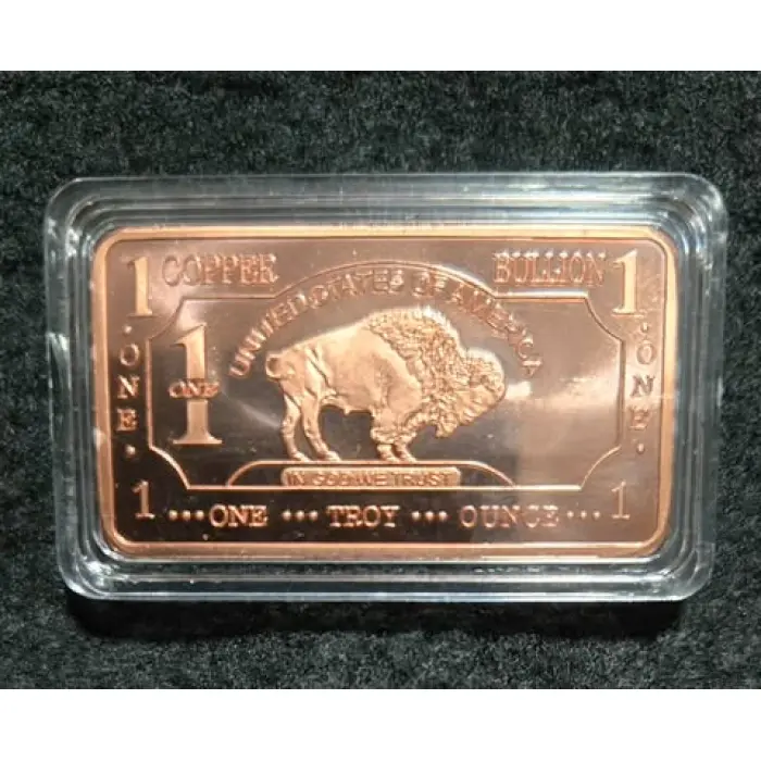 Copper bullion - 1 troy oz fine .999 copper bar