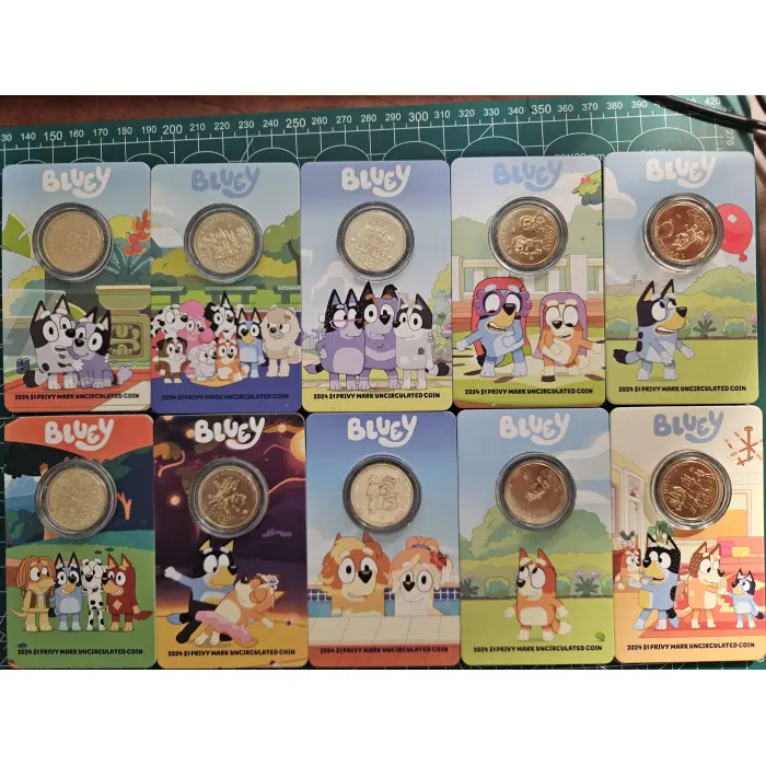 2024 bluey $1- carded coins