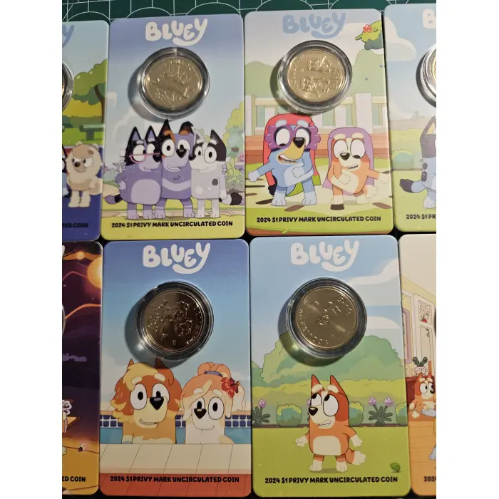 2024 bluey $1- carded coins