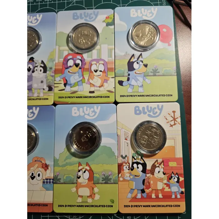 2024 bluey $1- carded coins