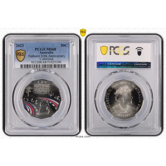 2013 Australia Bathurst 60th Anniversary 50c Coin PCGS MS68