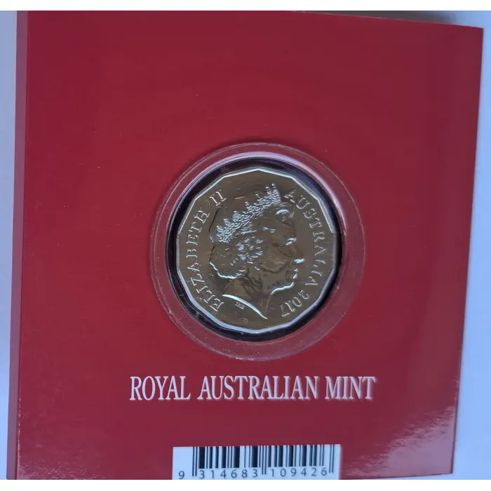 2017 50c Lunar Year Of The Rooster- Tetra-Decagonal Coin in Tri-Fold Card