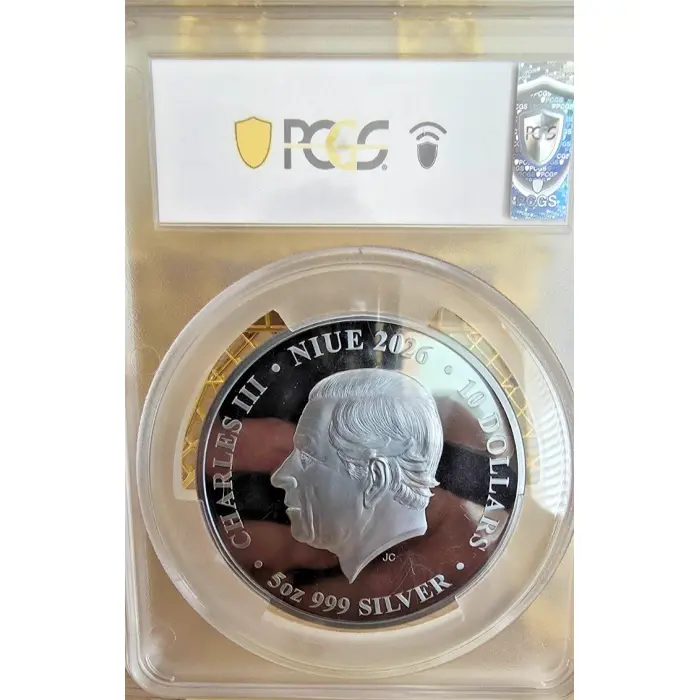 2026 Niue $10 Honey Bee 5oz Gold Plated Black Silver Proof coin. GRADED PR70DCAM