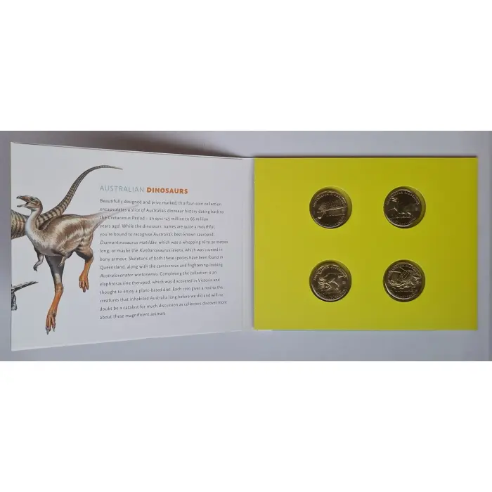 2022 $1 Australian Dinosaurs 'D.I.N.O' Privymark Four-Coin Set