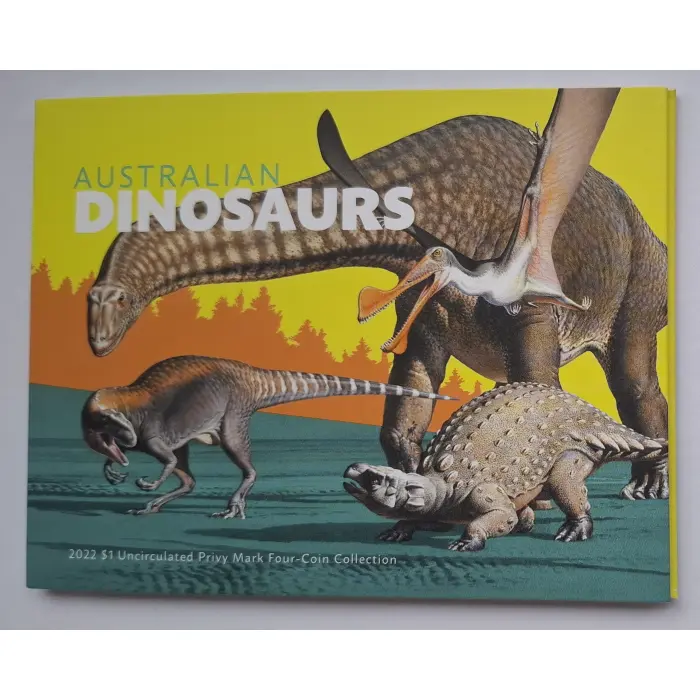 2022 $1 Australian Dinosaurs 'D.I.N.O' Privymark Four-Coin Set