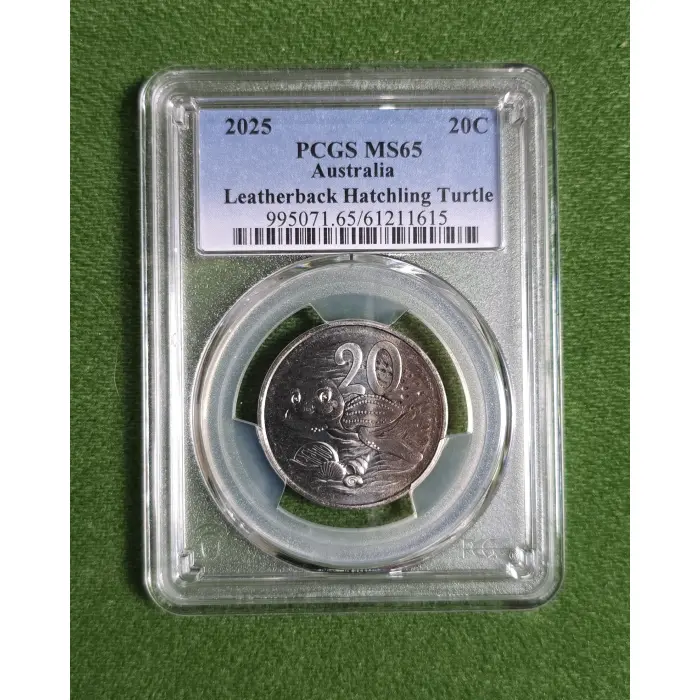 2025 MS65 20c Leatherback Hatchling Turtle