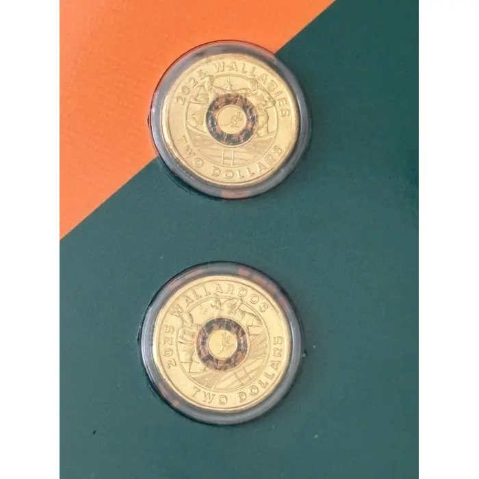 6 x 2025 $2 Wallabies & Wallaroos Two‑Coin Sets