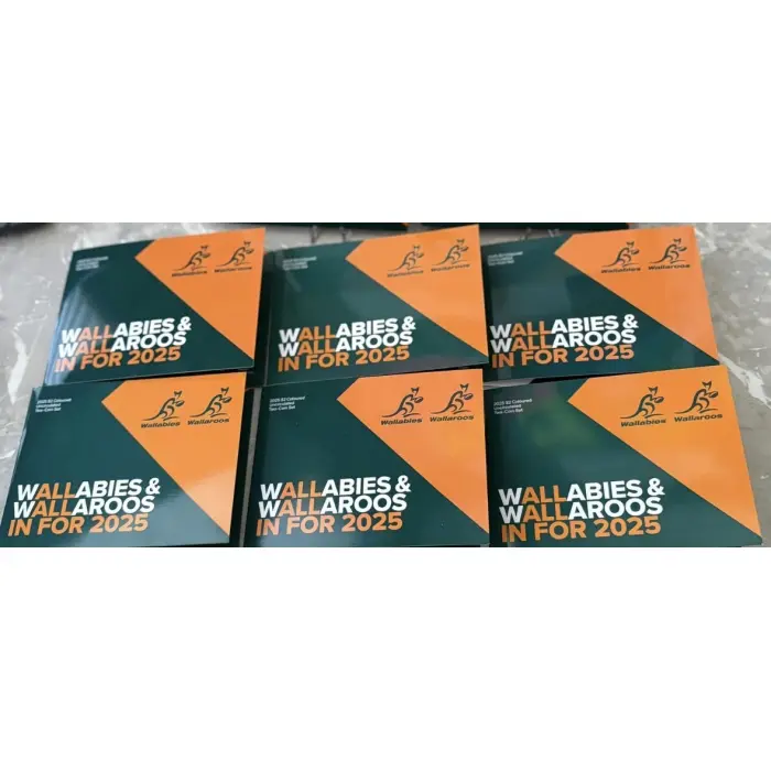 6 x 2025 $2 Wallabies & Wallaroos Two‑Coin Sets