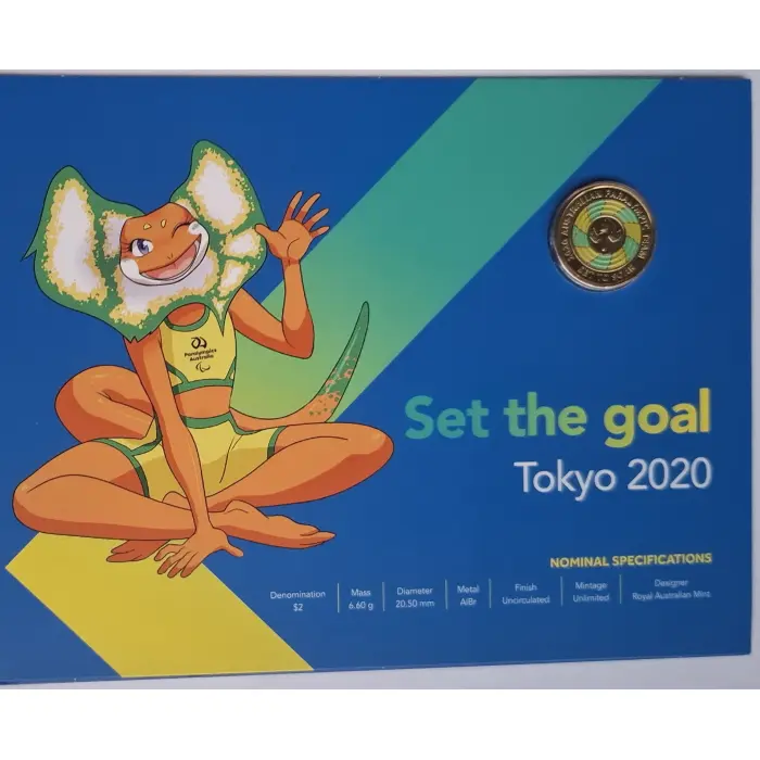 2020 $2 Australian Paralympic Coin In Folder